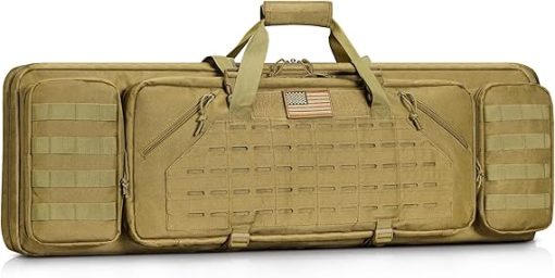 CVLIFE 36" 42" 46" Soft Rifle Case Tactical Double Long Gun Bag,with Lockable Zipper and Backpack Strap,Rifle Backpack Rifle Bag Gun Case for Outdoor Hunting Shooting Range