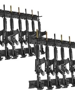 GOHIKINGl Metal Gun Rack Wall Mount Rifle Shotgun Hooks Hold 8 Pcs and Bow Mount Hangers with Soft Padding Foldable Shotgun Hooks Hanger Heavy Duty Wall Gun Rack Display Stand with 2