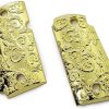 Custom Grips for Kimber Micro 9 mm Metal Scroll Design Micro 9 and Screws Gold Plated