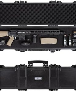 All Weather Hard Case – TSA Approved Rifle Case with Customizable Foam, Ergonomic Handles – Waterproof Travel Case for Rifles, Guns, Shotguns, Ammo, Scopes & Gear