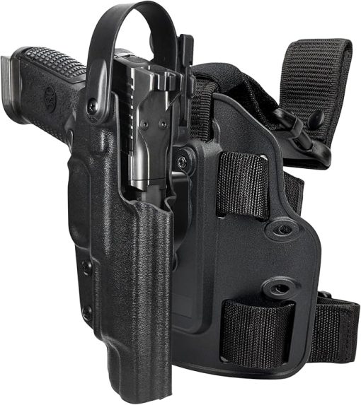 Level II Duty Drop Leg Holster fits FN 509 LS Edge (Black, Right-Hand Draw)