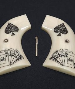 Ivory Dead Mans Hand Ruger New Vaquero (XR3 Frame) Checkered, Engraved, Textured 2