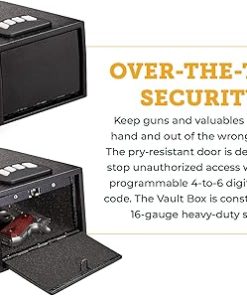 SnapSafe 1 Gun Keypad Vault – Keypad Handgun Vault Safe for Your Pistol and Valuables – 4-6 Keypad Entry with Backup Key – Black, Measures 12 (H) x 8.1 (W) x 5.25 (D) Inches – Item 75433 2