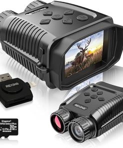 B1 Mini – 4K Night Vision Mini Digital Binoculars – Travel Infrared Binoculars Save Image and Video w/Viewing Screen, High-Tech Hunting Gear Card Reader + 32g Memory Card Included
