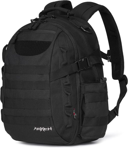 Small Tactical Military Backpack Day Assault Pack Edc Army Daypack Survival Molle Rucksack Bugout Emergency Go Bag 21L (Black)