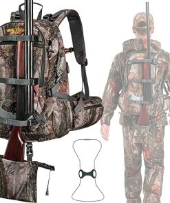 NEW VIEW 35L Hunting Backpacks for Men, Camo Hunting Backpack with Bow & Rifle Holder, Saddle Hunting Backpack for Deer, Elk