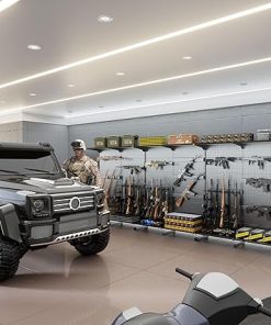 JWX Gun Rack for Standing Pegboard Shelf, Heavy Duty Steel Gun-Rack-Free-Standing, Securely Display with Shotgun Rifle Rack 2
