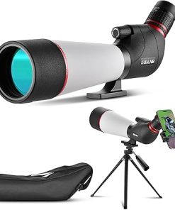 ESSLNB 20-60×80 Spotting Scopes, 45 Degree Angled BAK4 High Definition Waterproof Spotter Scope with Tripod, Carrying Bag and Phone Adapter for Bird Watching Wildlife Scenery Target Shooting Hunting