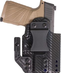 DESANTIS Persuader Gun Holster, Versatile IWB Holster with Sleek Carbon Fiber Finish, Fits S&W M&P Shield 9/40, Shield M2.0 9/40, 9 Shield Plus, etc, Unisex, Right Hand-Draw, Black