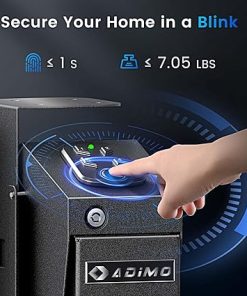 ADIMO Gun Safe for Handgun, Biometric Pistol Safe Fingerprint Quick Access Drop Down Single Mount Gun Safe with Keypad Lock and Key Lock, for Nightstand Wall Mount Bedside Desk Vehicle Bed 2