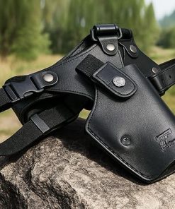 GUN & FLOWER Universal Leather Chest Holster Compatible with Glock 17/19/ 19X/ 22/43/ 43X, 1911, Taurus G2C/G3C, M&P 9, Sig P220/P226, 92FS and More, for Men and for Women, Right Hand 2