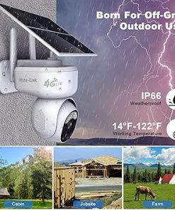 Vyze-Link Solar 4G Wildlife Cameras with Night Vision Motion Activated Waterproof, Cellular Trail Camera with Sim Card, Critter Camera for Backyard, IP66, 360°Rotation 2