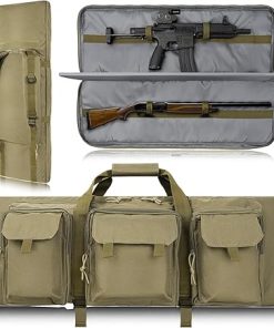 Kalkal 36″ 42″ Double Rifle Bag, Thickened Soft Long Rifle Case, Portable Tactical Gun Bag for Shooting Hunting Storage Transportation