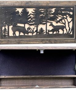 Large Hidden Gun Storage Cabinet Deer Scene Wall Decor – Deer In The Woods Concealed Gun Cabinet by Bellewood Designs