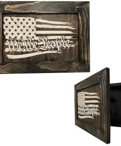 American Flag We The People Decorative and Secure Hidden Gun Cabinet (Black and White)