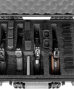 Case Club 4 Pistol and 16 Magazine Pre-Cut Heavy Duty Waterproof Case with Included Silica Gel Canister to Help Prevent Gun Rust (Upgraded Gen-2) 2