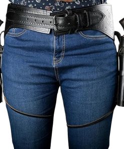 Hulara Full Grain DD Harness Buff Leather Western Gun Holster for Men Heritage Rough Rider 357 Magnum Holster and Cowboy Gun Belt 2