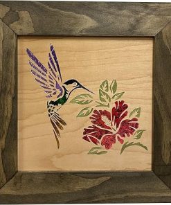 Hidden Gun Storage Safe with Hummingbird and Hibiscus, Concealed Gun Cabinet by Bellewood Designs 2