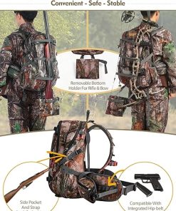 NEW VIEW 35L Hunting Backpacks for Men, Camo Hunting Backpack with Bow & Rifle Holder, Saddle Hunting Backpack for Deer, Elk 2
