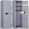 KAER 10-12 Gun Safe,Large Capacity Gun Safe for Rifles and Pistols, Heavy Duty Gun Cabinets,Gun Safes for Rifle with 3 Pistol Racks,Family Friendly Firearm Storage (Grey)