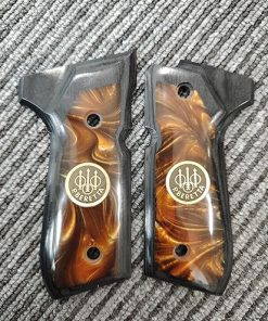 CTGrips Beretta 92 fs Grips Gold Pearl Resin with Gold medaillon Black Wood 92F 92A1 92 2