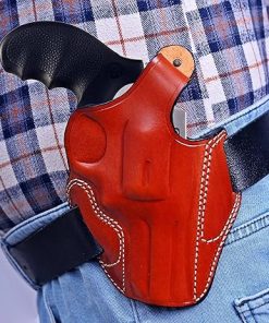 Leather Holster with Safety Lock fits Taurus 856 Defender or Model 605 692, Handmade, Right Handed, PulsarHolster 2