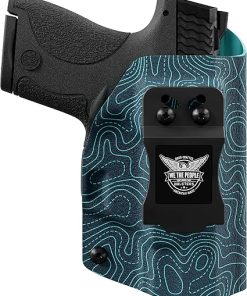 We The People Holsters – Aqua Topographic Map – Inside Waistband Concealed Carry – IWB Kydex Holster – Adjustable Ride/Cant/Retention