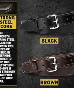 Relentless Tactical Ultimate Steel Core Gun Belt | Leather CCW Gun Belt w/Steel Core | Made in USA 2