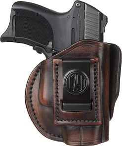 1791 GunLeather 4-Way XDS Holster – OWB and IWB CCW Leather Gun Holster – Right Handed – Fits Springfield XDS, S&W MP9 Shield, Ruger SR9c, LC9, SR40 and Walther PPS (Size 3) 2