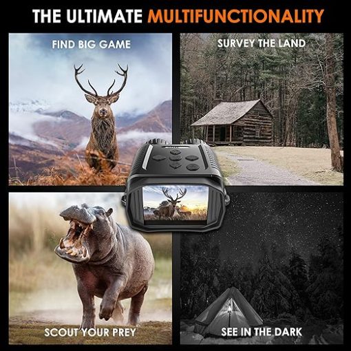 B1 Mini - 4K Night Vision Mini Digital Binoculars - Travel Infrared Binoculars Save Image and Video w/Viewing Screen, High-Tech Hunting Gear Card Reader + 32g Memory Card Included - Image 2