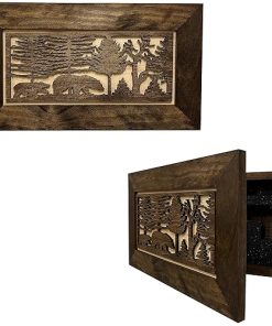 Hidden Gun Storage Bears In The Woods Wall Decoration – Secure Gun Safe by Bellewood Designs