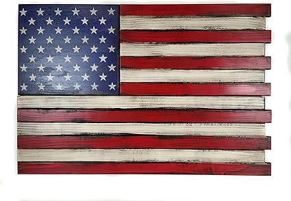 American Furniture Classics Model LRG2COMP Large American Flag Wall Hanging Gun Concealment with Two Secret Compartments, Red White and Blue 2 American Furniture Classics Model LRG2COMP Large American Flag Wall Hanging Gun Concealment with Two Secret Compartments, Red White and Blue - Image 2