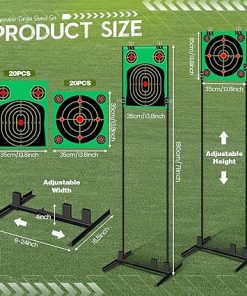 2 Sets Adjustable Shooting Target Stand for Range with 40 Paper Targets Metal Hunting Accessories Outdoor Two Mounting Options Shooting Base for Outdoor 2