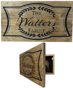Hidden Gun Storage Cabinet Customizable Family Name, Personalized Concealed Gun Cabinet by Bellewood Designs