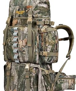 NEW VIEW Hunting Backpack for Men 80L, Camo Bag for Deer, Elk, Waterproof Daypack with Rain Cover & Frame