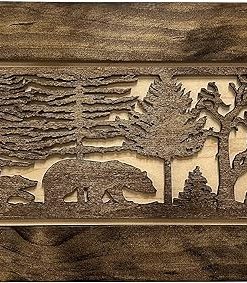 Hidden Gun Storage Bears In The Woods Wall Decoration – Secure Gun Safe by Bellewood Designs 2